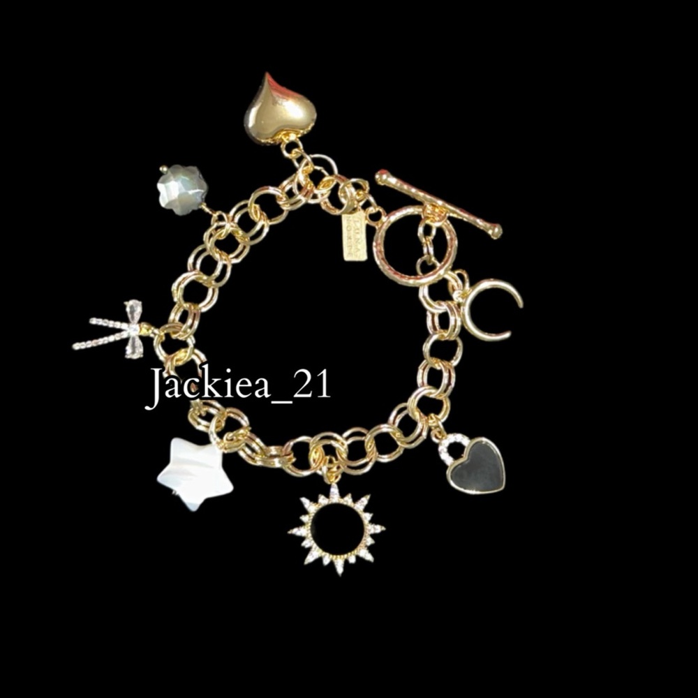 💙❤️ Luna Norte Toggle Bracelet with Onyx and Mother of Pearl